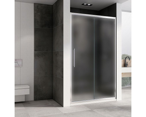 Приобрести Душевая дверь Abber Schwarzer Diamant 130 AG30130MH профиль Хром стекло матовое в магазине сантехники Santeh-Crystal.ru