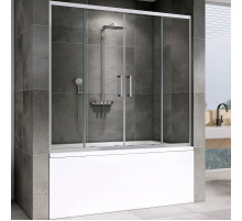 Шторка на ванну Abber Schwarzer Diamant 170х140 AG57170 профиль Хром стекло прозрачное