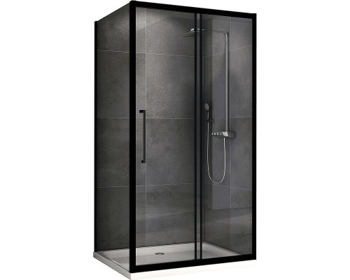 Заказать Душевой уголок Abber Schwarzer Diamant 140x75 AG30140BH-S75B профиль Черный стекло прозрачное в магазине сантехники Santeh-Crystal.ru