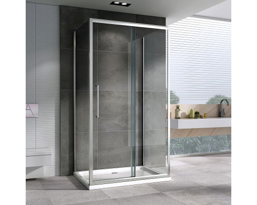 Заказать Душевой уголок Abber Schwarzer Diamant 130x85 AG30130H-S85-S85 профиль Хром стекло прозрачное в магазине сантехники Santeh-Crystal.ru