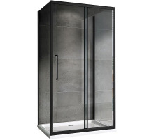 Душевой уголок Abber Schwarzer Diamant 180x85 AG30180BH-S85B-S85B профиль Черный стекло прозрачное