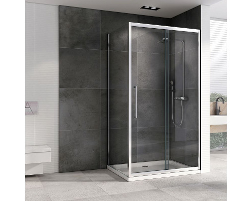 Купить Душевой уголок Abber Schwarzer Diamant 170x85 AG30170H-S85 профиль Хром стекло прозрачное в магазине сантехники Santeh-Crystal.ru