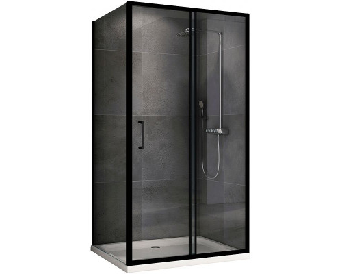 Купить Душевой уголок Abber Schwarzer Diamant 140x80 AG30140B5-S80B5 профиль Черный стекло прозрачное в магазине сантехники Santeh-Crystal.ru