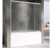 Шторка на ванну Abber Schwarzer Diamant 160х140 AG57160M профиль Хром стекло матовое