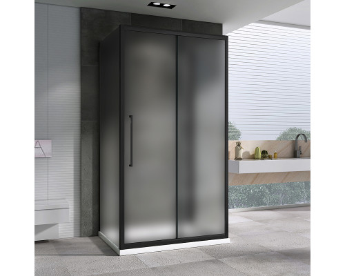 Душевой уголок Abber Schwarzer Diamant 140x80 AG30140BMH-S80BM-S80BM профиль Черный стекло матовое