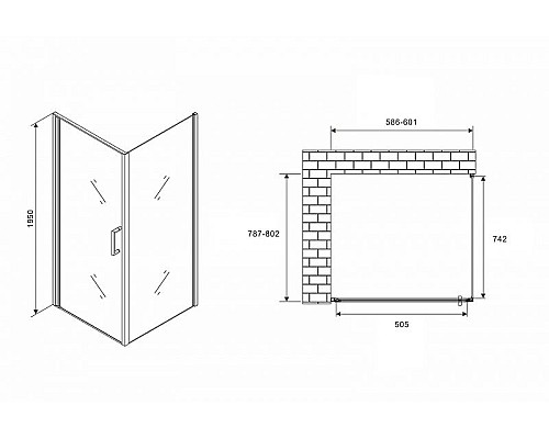 Купить Душевой уголок Abber Sonnenstrand 60x80 AG04060-S80 профиль Хром стекло прозрачное в магазине сантехники Santeh-Crystal.ru