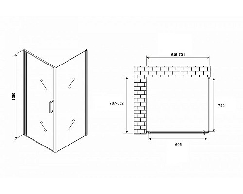 Заказать Душевой уголок Abber Sonnenstrand 70x80 AG04070-S80 профиль Хром стекло прозрачное в магазине сантехники Santeh-Crystal.ru