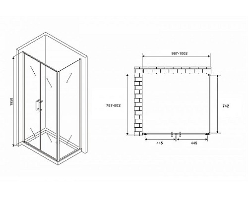 Купить Душевой уголок Abber Sonnenstrand 100x80 AG04100C-S80 профиль Хром стекло прозрачное в магазине сантехники Santeh-Crystal.ru