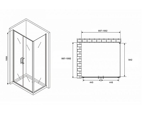 Купить Душевой уголок Abber Sonnenstrand 100x100 AG04100C-S100 профиль Хром стекло прозрачное в магазине сантехники Santeh-Crystal.ru