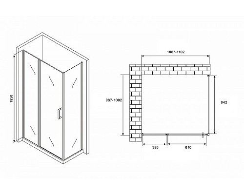 Приобрести Душевой уголок Abber Sonnenstrand 110x100 AG04110S-S100 профиль Хром стекло прозрачное в магазине сантехники Santeh-Crystal.ru