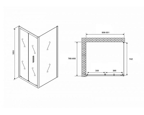 Купить Душевой уголок Abber Sonnenstrand 90x80 AG07090-S80 профиль Хром стекло прозрачное в магазине сантехники Santeh-Crystal.ru