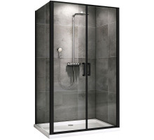 Душевой уголок Abber Sonnenstrand 100x100 AG04100BC-S100B профиль Черный стекло прозрачное