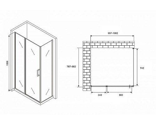 Заказать Душевой уголок Abber Sonnenstrand 100x80 AG04100BS-S80B профиль Черный стекло прозрачное в магазине сантехники Santeh-Crystal.ru