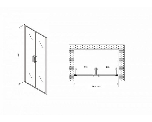 Заказать Душевая дверь Abber Sonnenstrand 100 AG04100C профиль Хром стекло прозрачное в магазине сантехники Santeh-Crystal.ru