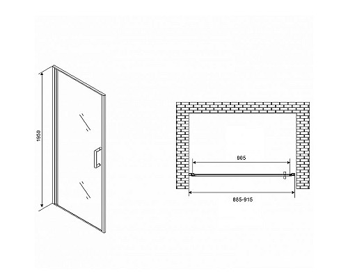 Заказать Душевая дверь Abber Sonnenstrand 90 AG04090M профиль Хром стекло матовое в магазине сантехники Santeh-Crystal.ru