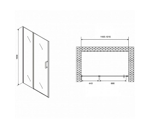 Заказать Душевая дверь Abber Sonnenstrand 120 AG04120MS профиль Хром стекло матовое в магазине сантехники Santeh-Crystal.ru