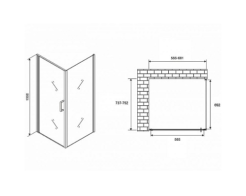 Заказать Душевой уголок Abber Sonnenstrand 60x75 AG04060-S75 профиль Хром стекло прозрачное в магазине сантехники Santeh-Crystal.ru