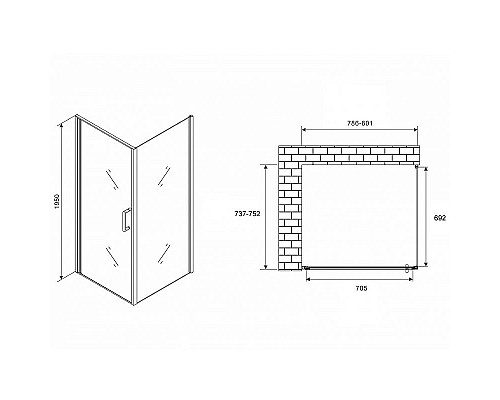 Купить Душевой уголок Abber Sonnenstrand 80x75 AG04080-S75 профиль Хром стекло прозрачное в магазине сантехники Santeh-Crystal.ru