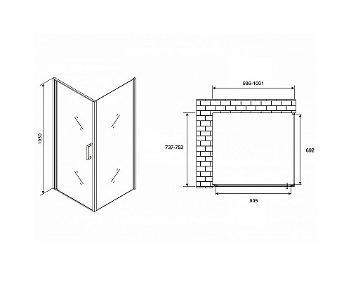 Купить Душевой уголок Abber Sonnenstrand 100x75 AG04100-S75 профиль Хром стекло прозрачное в магазине сантехники Santeh-Crystal.ru