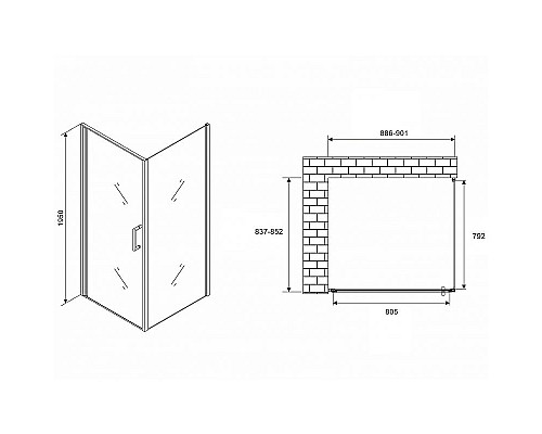 Заказать Душевой уголок Abber Sonnenstrand 90x85 AG04090B-S85B профиль Черный стекло прозрачное в магазине сантехники Santeh-Crystal.ru