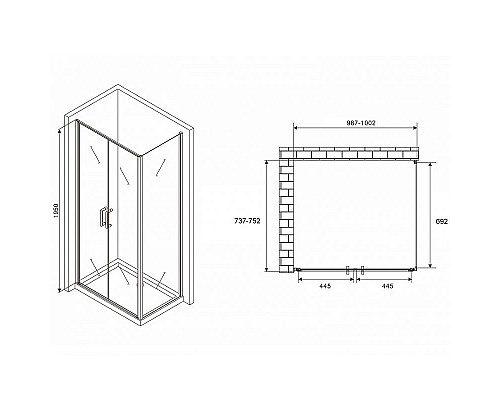 Заказать Душевой уголок Abber Sonnenstrand 100x75 AG04100C-S75 профиль Хром стекло прозрачное в магазине сантехники Santeh-Crystal.ru