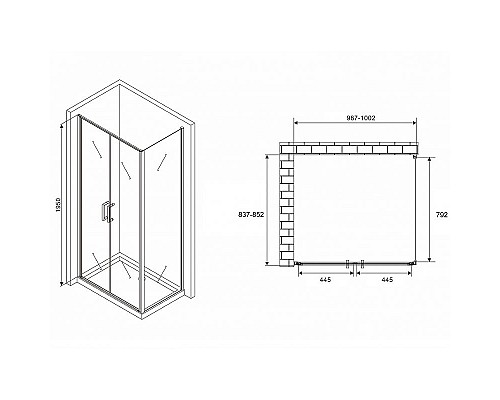 Приобрести Душевой уголок Abber Sonnenstrand 100x85 AG04100C-S85 профиль Хром стекло прозрачное в магазине сантехники Santeh-Crystal.ru