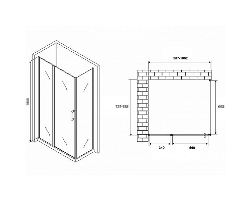 Заказать Душевой уголок Abber Sonnenstrand 100x75 AG04100S-S75 профиль Хром стекло прозрачное в магазине сантехники Santeh-Crystal.ru