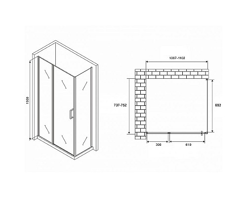 Приобрести Душевой уголок Abber Sonnenstrand 110x75 AG04110S-S75 профиль Хром стекло прозрачное в магазине сантехники Santeh-Crystal.ru