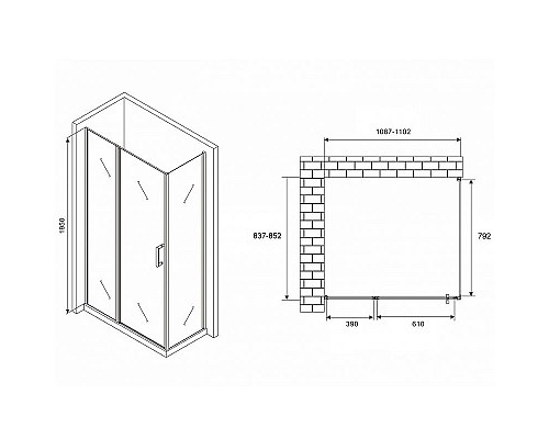 Заказать Душевой уголок Abber Sonnenstrand 110x85 AG04110BS-S85B профиль Черный стекло прозрачное в магазине сантехники Santeh-Crystal.ru