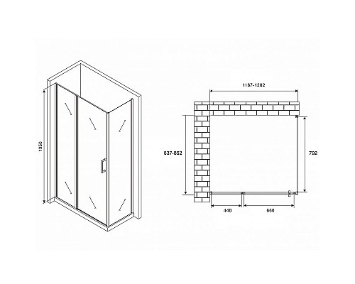 Купить Душевой уголок Abber Sonnenstrand 120x85 AG04120BS-S85B профиль Черный стекло прозрачное в магазине сантехники Santeh-Crystal.ru