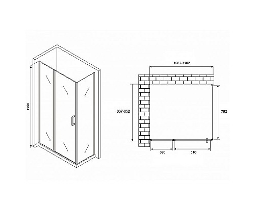 Купить Душевой уголок Abber Sonnenstrand 110х85 AG04110MS-S85M профиль Хром стекло матовое в магазине сантехники Santeh-Crystal.ru