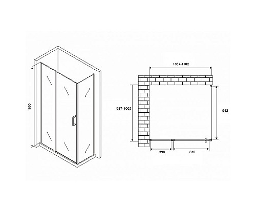 Купить Душевой уголок Abber Sonnenstrand 110x100 AG04110MS-S100M профиль Хром стекло матовое в магазине сантехники Santeh-Crystal.ru