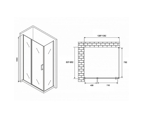 Купить Душевой уголок Abber Sonnenstrand 130х85 AG04130S-S85 профиль Хром стекло прозрачное в магазине сантехники Santeh-Crystal.ru