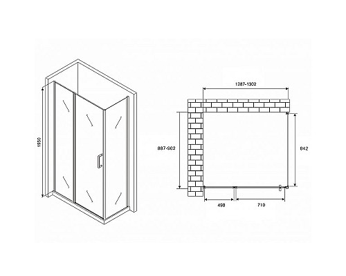 Купить Душевой уголок Abber Sonnenstrand 130х90 AG04130S-S90 профиль Хром стекло прозрачное в магазине сантехники Santeh-Crystal.ru