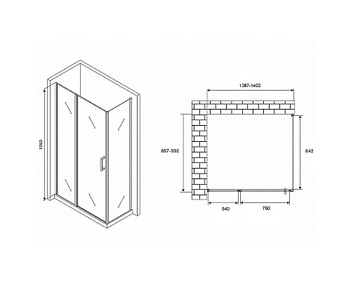 Купить Душевой уголок Abber Sonnenstrand 140х90 AG04140S-S90 профиль Хром стекло прозрачное в магазине сантехники Santeh-Crystal.ru