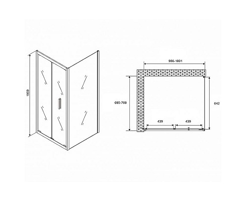 Заказать Душевой уголок Abber Sonnenstrand 100х70 AG07100B-S70B профиль Черный стекло прозрачное в магазине сантехники Santeh-Crystal.ru