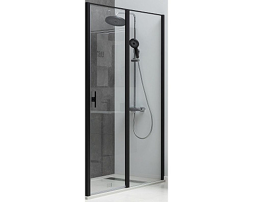 Приобрести Душевая дверь Allen Brau Priority 140 3.31036.BBA профиль Черный браш стекло прозрачное в магазине сантехники Santeh-Crystal.ru