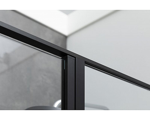 Приобрести Душевая дверь Allen Brau Priority 140 3.31036.BBA профиль Черный браш стекло прозрачное в магазине сантехники Santeh-Crystal.ru