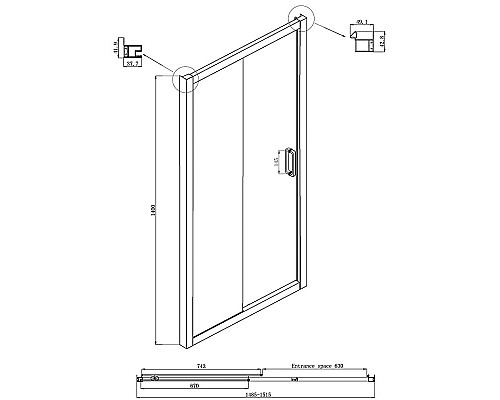 Купить Шторка на ванну Ambassador Bath Screens 150х140 16041104 профиль Хром стекло CrystalPure в магазине сантехники Santeh-Crystal.ru