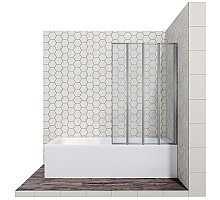 Шторка на ванну Ambassador Bath Screens 100х140 16041111R профиль Хром стекло CrystalPure