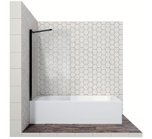 Шторка на ванну Ambassador Bath Screens 80х140 16041207 профиль Черный стекло прозрачное