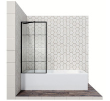 Шторка на ванну Ambassador Bath Screens 80х140 16041209 профиль Черный стекло прозрачное