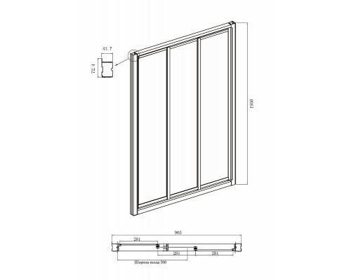 Купить Душевой уголок Ambassador Forsa 100х80 17021101NX-80NX профиль Хром стекло прозрачное в магазине сантехники Santeh-Crystal.ru