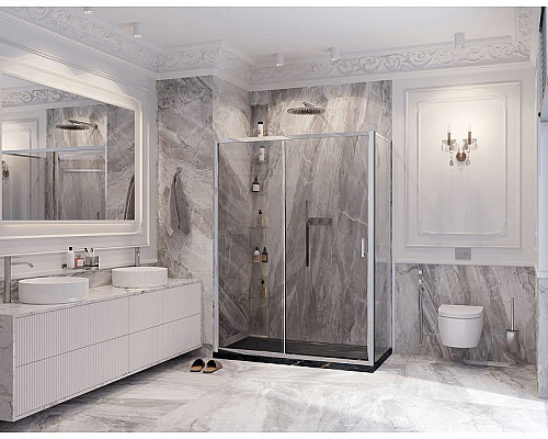 Приобрести Душевой уголок Ambassador Forsa 130х90 17021119AX-90AX профиль Хром стекло прозрачное в магазине сантехники Santeh-Crystal.ru