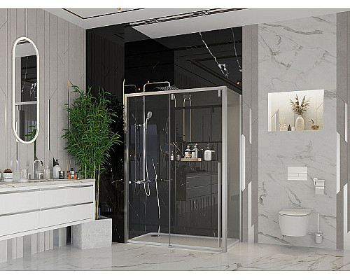 Заказать Душевой уголок Ambassador Intense 130x100 110021102IX-100IX профиль Хром стекло прозрачное в магазине сантехники Santeh-Crystal.ru