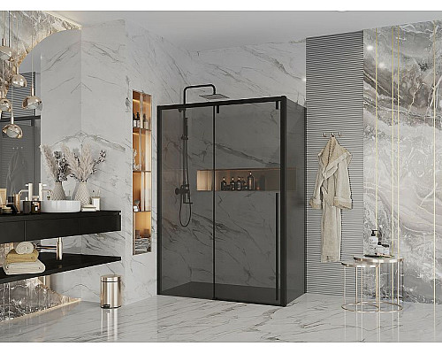 Santeh-Crystal.ru: Душевой уголок Ambassador Intense 130x100 110022202IBB-100IBB профиль Черный стекло тонированное Купить Душевой уголок Ambassador Intense 130x100 110022202IBB-100IBB профиль Черный стекло тонированное в магазине сантехники Santeh-Crystal.ru