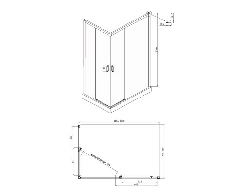 Купить Душевой уголок Ambassador Queen 120х80 11011106R профиль Хром стекло прозрачное в магазине сантехники Santeh-Crystal.ru