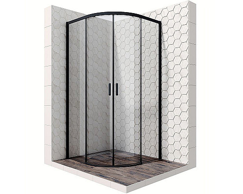 Купить Душевой уголок Ambassador Queen 100х100 11011202Black профиль Черный стекло прозрачное в магазине сантехники Santeh-Crystal.ru
