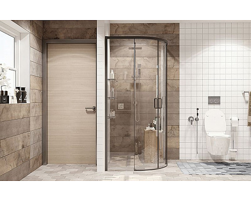 Купить Душевой уголок Ambassador Queen 100х100 11011202Black профиль Черный стекло прозрачное в магазине сантехники Santeh-Crystal.ru