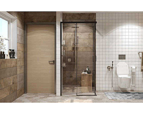 Купить Душевой уголок Ambassador Queen 90х90 11011203Black профиль Черный стекло прозрачное в магазине сантехники Santeh-Crystal.ru